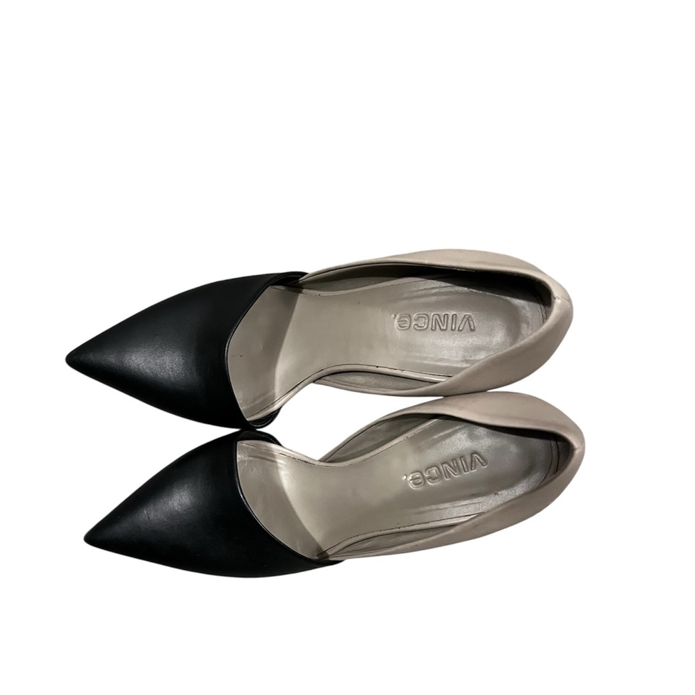 Vince Claire Choked Up Leather D'Orsay Heels 7m black/grey